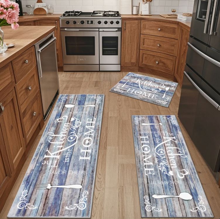 Machine Washable Non-Slip Kitchen Mat (Set of 3)