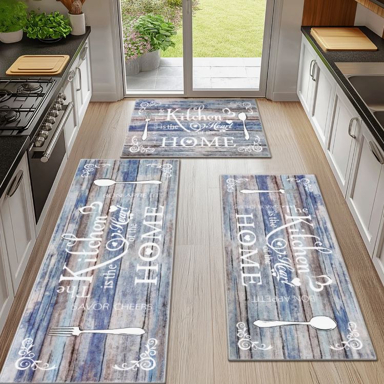 Machine Washable Non-Slip Kitchen Mat (Set of 3)