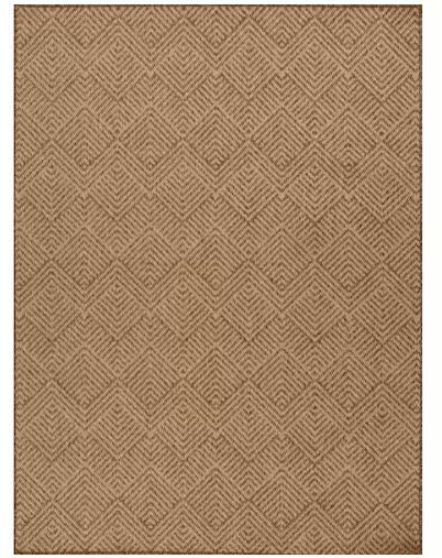 Brown Zig Zag 6 ft. x 9 ft. Indoor/Outdoor Area Rug