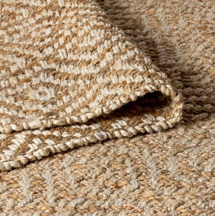 8x10 Hira Hand Woven Diamond Chunky Jute Area Rug