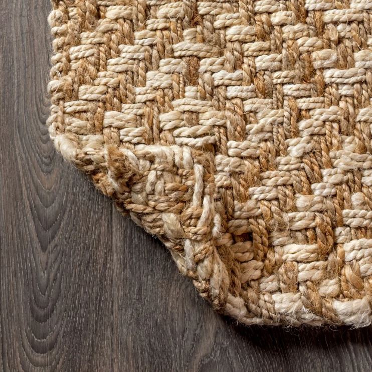 8x10 Hira Hand Woven Diamond Chunky Jute Area Rug