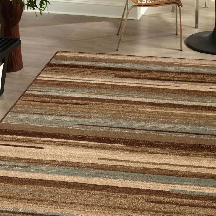 Superior Fulgor Rustic Striped Indoor Area Rug - 7' x 9' - Maroon