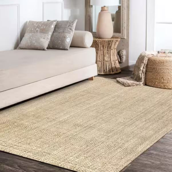 Hiro Hand Woven Chunky Jute Ivory 3 ft. x 5 ft. Area Rug