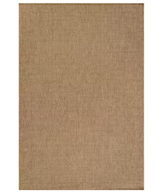 Terra Fiber Easy Jute Natural 6 ft. x 9 ft. Solid Indoor Outdoor Area Rug