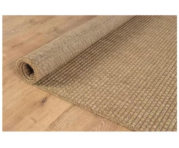 Terra Fiber Easy Jute Natural 6 ft. x 9 ft. Solid Indoor Outdoor Area Rug