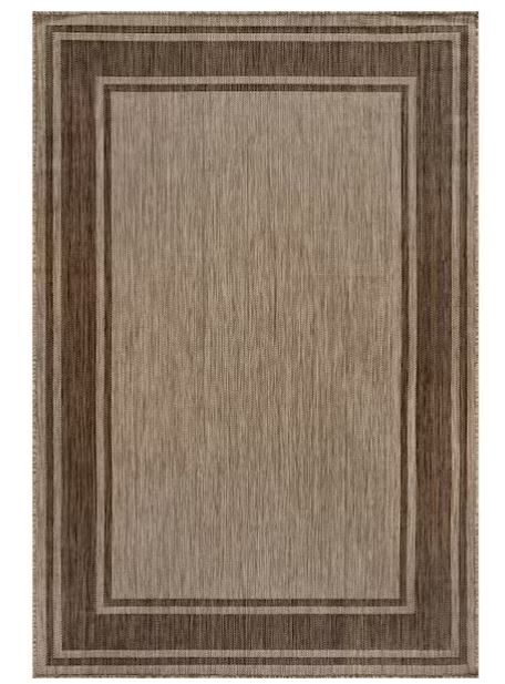 Essence Jute Bordered Easy to Clean Indoor Outdoor 8 ft. x 10 ft. Area Rug