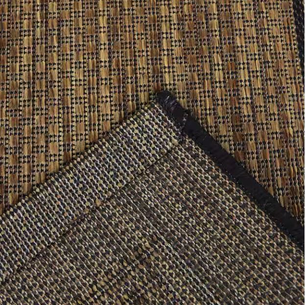 Terrace Black 8 ft. x 10 ft. Border Indoor/Outdoor Area Rug
