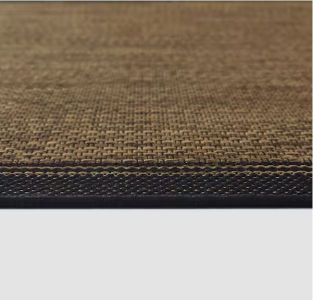 Terrace Black 8 ft. x 10 ft. Border Indoor/Outdoor Area Rug