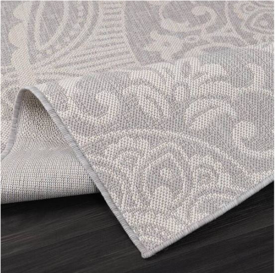 Waikiki Grey/White 6 ft. x 9 ft. Medallion Indoor/Outdoor Area Rug