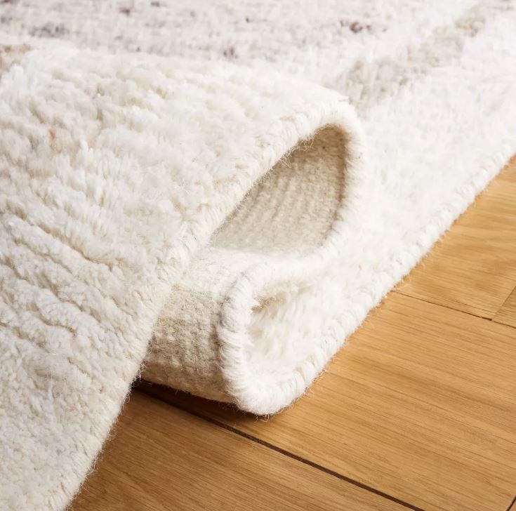 Casablanca CSB549 Hand Knotted Indoor Area Rug - Ivory/Brown - 8'x10' - Safavieh: Wool, Patchwork, Medium Pile