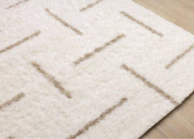 Marakai Collections 8 ft. x 11 ft. Beige Stripes, Tonal/Solid Indoor Area Rug