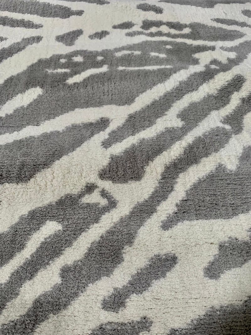 8'x10' Large Grey & White Ultra Soft Micro Shag Area Rug