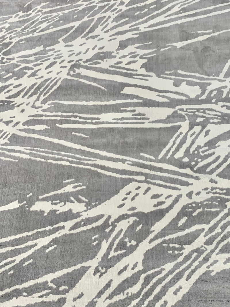 8'x10' Large Grey & White Ultra Soft Micro Shag Area Rug