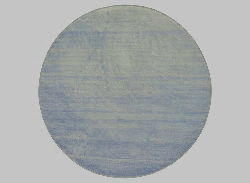 4ft Round Blue Contemporary Jeans Modern Area Rug