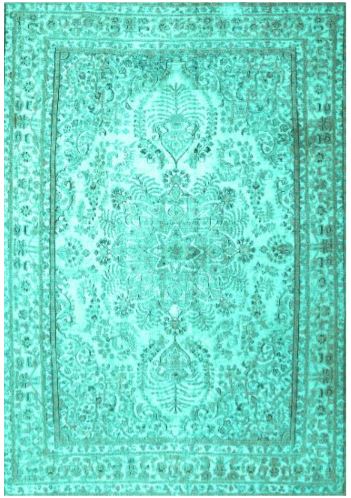 5x8 Turquoise Machine Washable Persian Traditional Rug