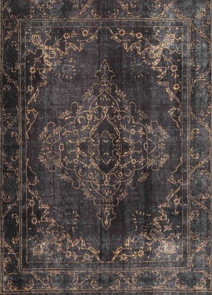 2' x 3' Runner Charcoal Black Machine Washable Traditional Rug