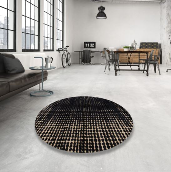 Round 8ft Coffee Brown Abstract Modern Area Rug
