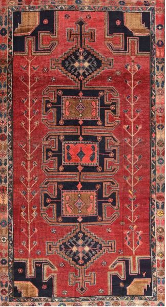Runner 2x4 Rust Pink Traditional Persian Rug