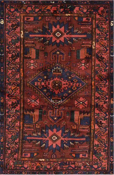 Runner 2x3 Deep Red Traditional Persian Rug
