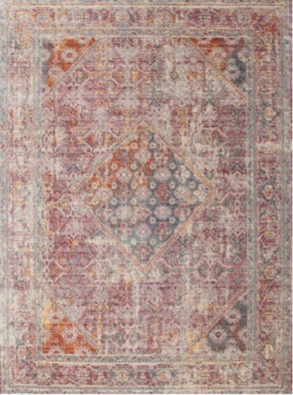 Runner 2x4 Orange Salmon Pink Contemporary Modern Rug