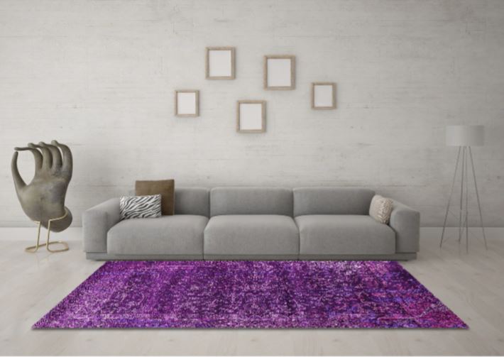8x12 Purple Machine Washable Oriental Industrial Area Rug