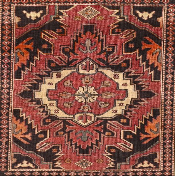 Square 5ft Rust Pink Traditional Medallion Rug