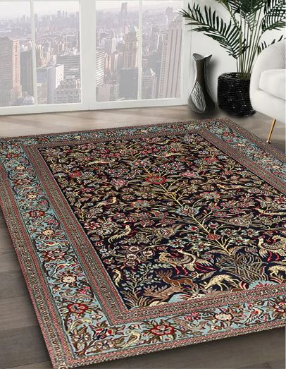 7x10 Khaki Green Traditional Persian Area Rug