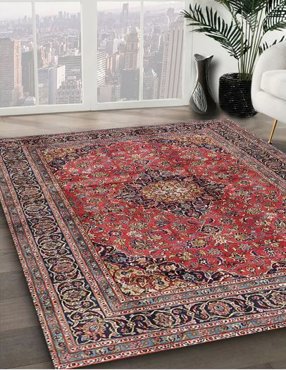 8x12 Red Traditional Saffron Medallion Area Rug