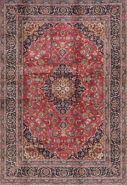 8x12 Red Traditional Saffron Medallion Area Rug