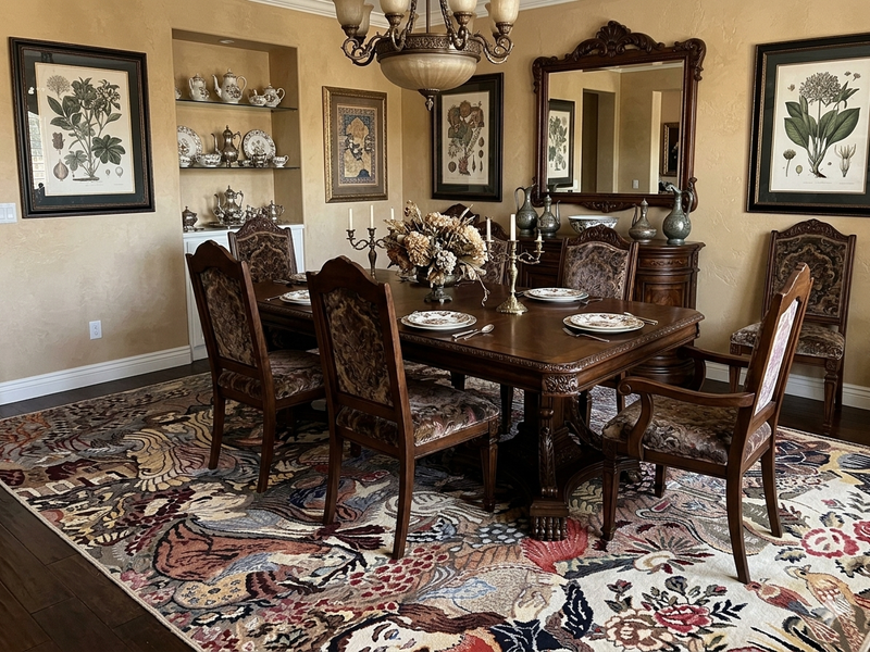 8' x 10' Rectangular Ivory Multicolor Pictorial Traditional Area Rug