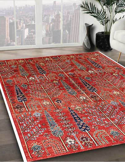 8x10 Red Mid-Century Modern Oriental Rug
