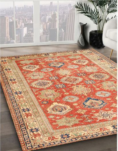 Size 6x9 Red Traditional Oriental Area Rug