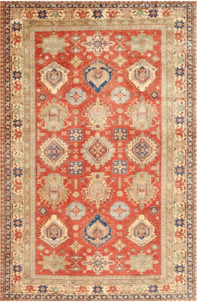 Size 6x9 Red Traditional Oriental Area Rug