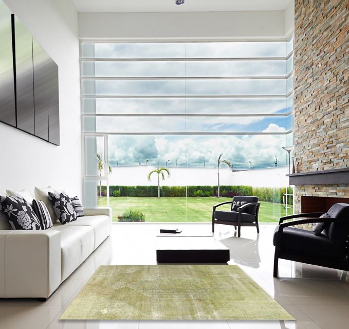 6x9 Copper Green Traditional Persian Rug