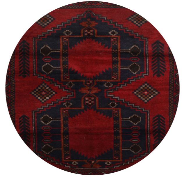 Round 5ft Midnight Gray Machine Washable Traditional Rug