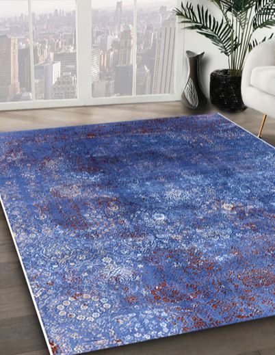 5x8 Blue Mid-Century Modern Persian Rug