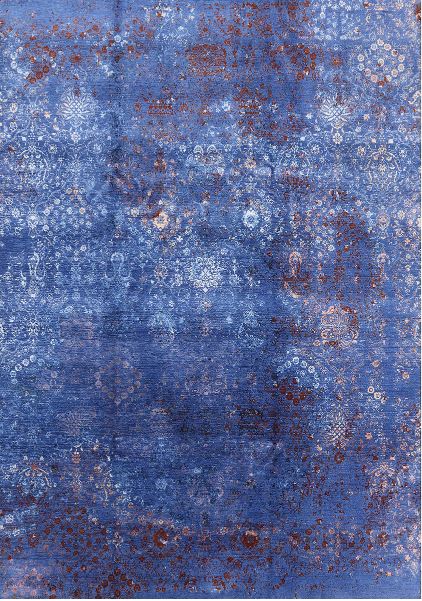 5x8 Blue Mid-Century Modern Persian Rug