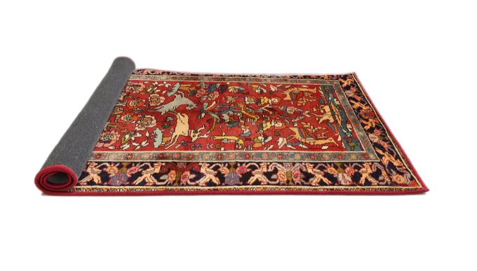 5x8 Red Traditional Animal Rug