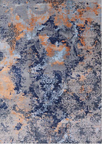 5x7 Dark Gray Mid-Century Modern Oriental Rug