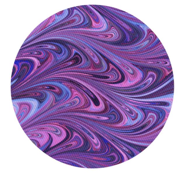 6' Round Purple Blue Marble Abstract Modern Area Rug