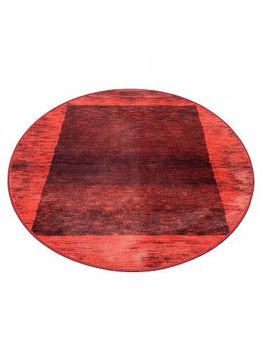 5'ft Round Red Area Rug