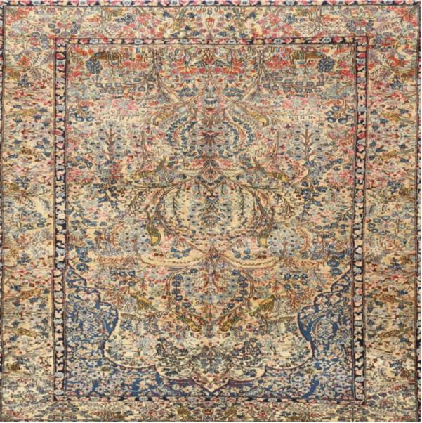 Square 8ft Sienna Brown Machine Washable Traditional Ru