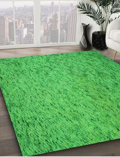 5x7 Neon Green Patterned Rug