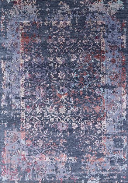 5x8 Dark Gold Brown Abstract Oriental Area Rug