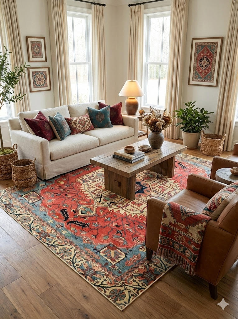 7' x 7' Square Area Rug