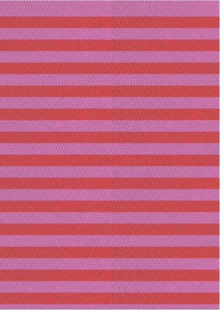 5' x 8' Rectangular Pink Red Striped Modern Washable Area Rug