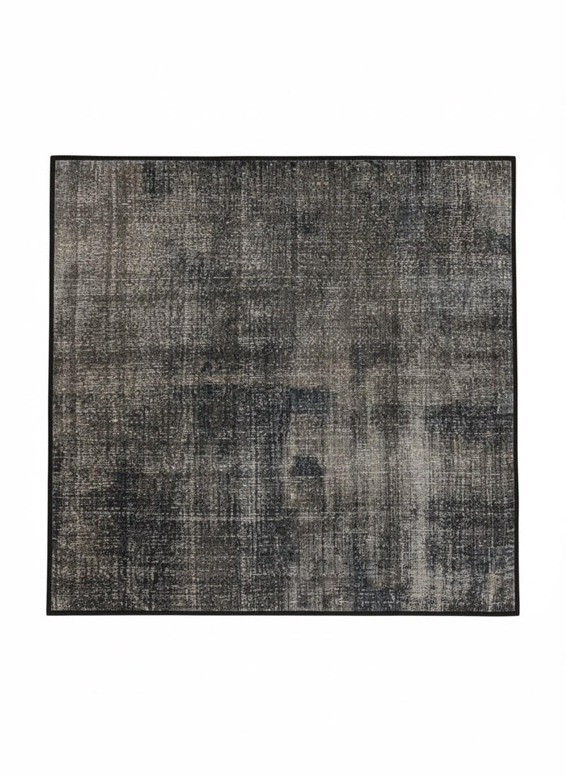 3' x 3' Square Charcoal Soft Black Muted Slate Heathered Area Rug