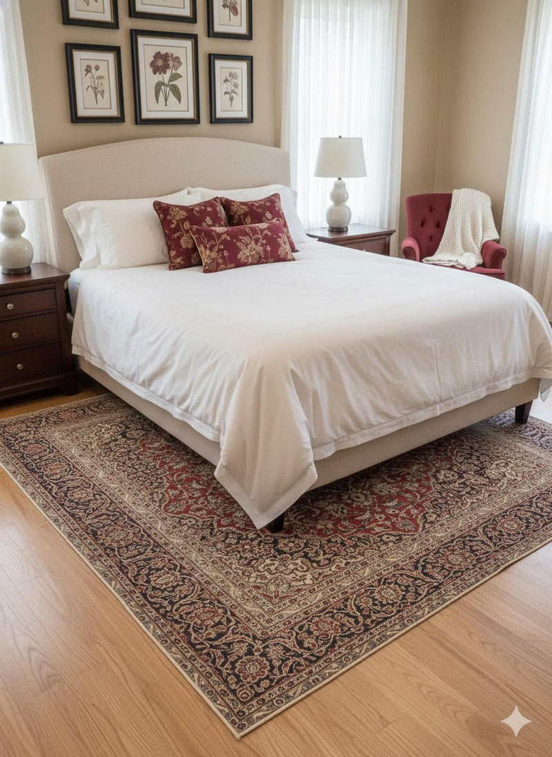 8' x 10' Multi Color Distressed Medallion Traditional Rectangular Area Rug