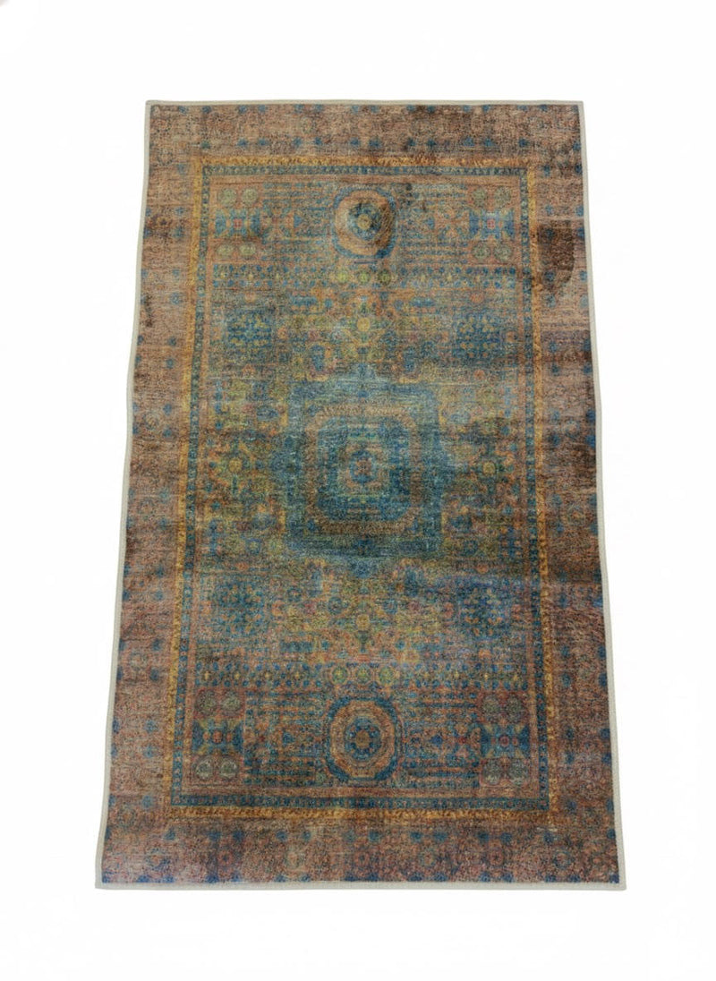 3' x 5' Rectangle Multi Color Distressed Medallion Vintage Area Rug