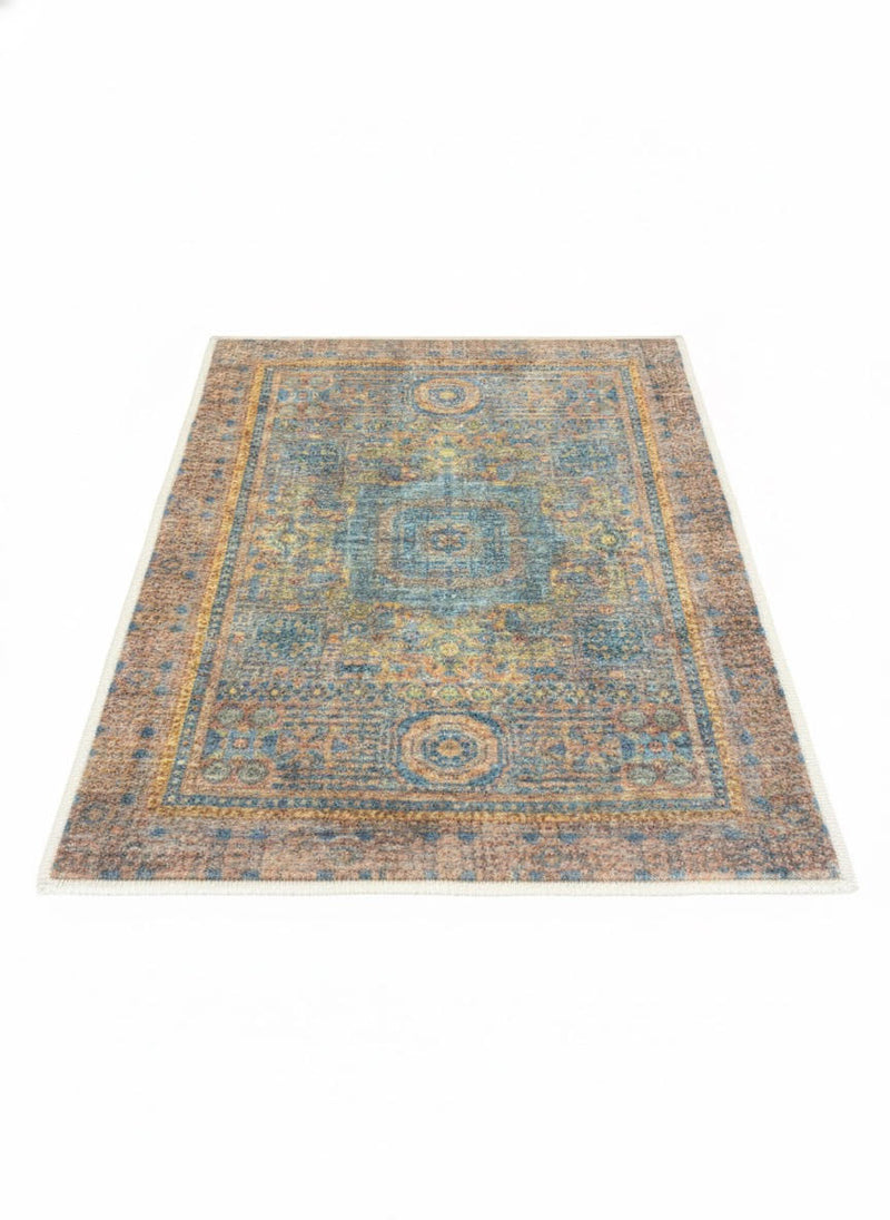 2' x 3' Rectangle Multi Color Distressed Medallion Vintage Area Rug